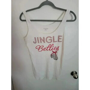 Motherhood Maternity Tank Top Medium Jingle Bellies Maternity Tank Funny Whimsy